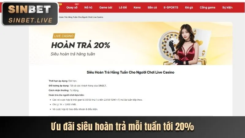 Khuyến mãi hoàn trả hàng tuần cho game bắn cá